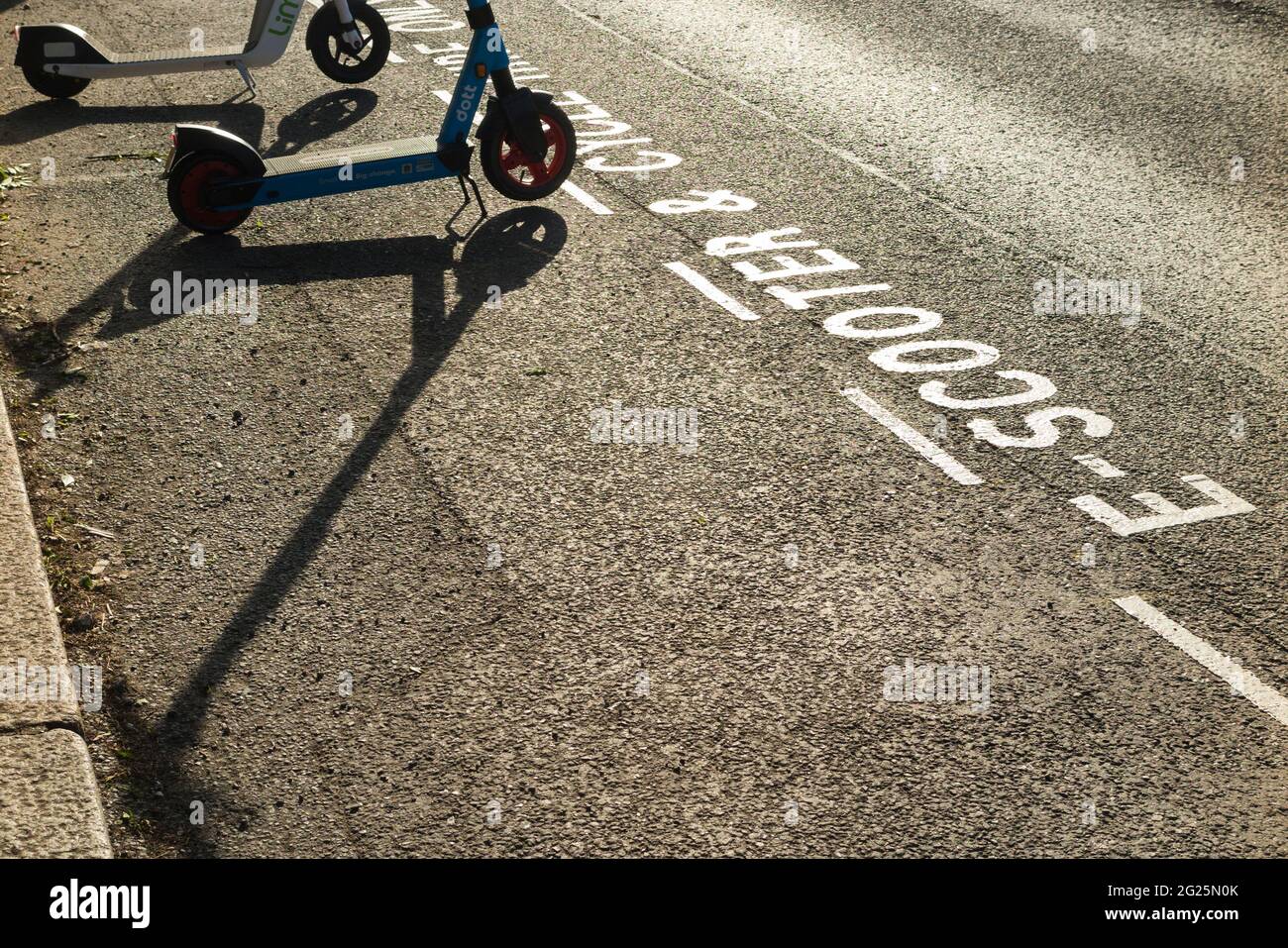 A new parking bay for E scooter / electric scooters for hire on the