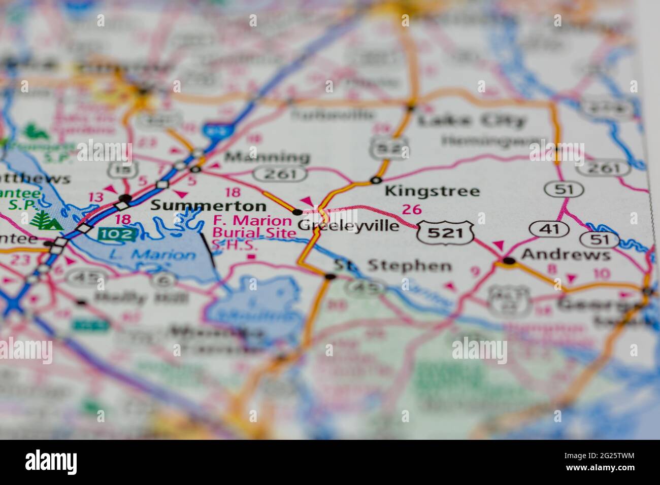 South Carolina Road Map Greeleyville South Carolina Usa Shown On A Road Map Or Geography Map Stock  Photo - Alamy