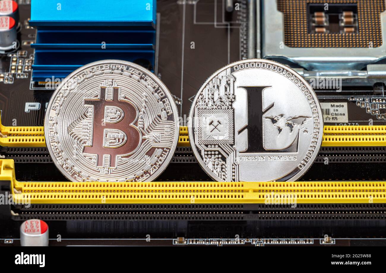 Samara, Russia - December 11, 2017: Cryptocurrency Bitcoin lying over  electronic computer component. Business concept of digital money Stock  Photo - Alamy