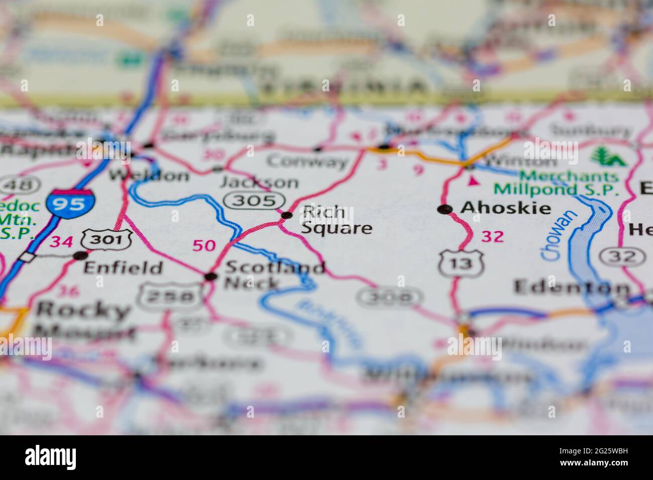 Rich Square South Carolina USA Shown on a Road map or Geography map