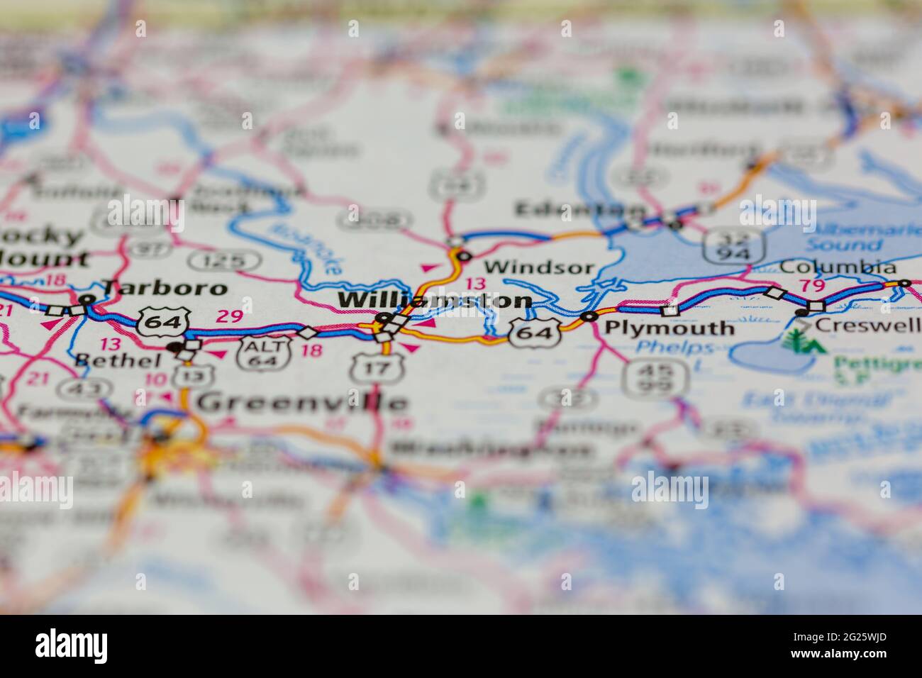 Williamston South Carolina USA Shown on a Road map or Geography map