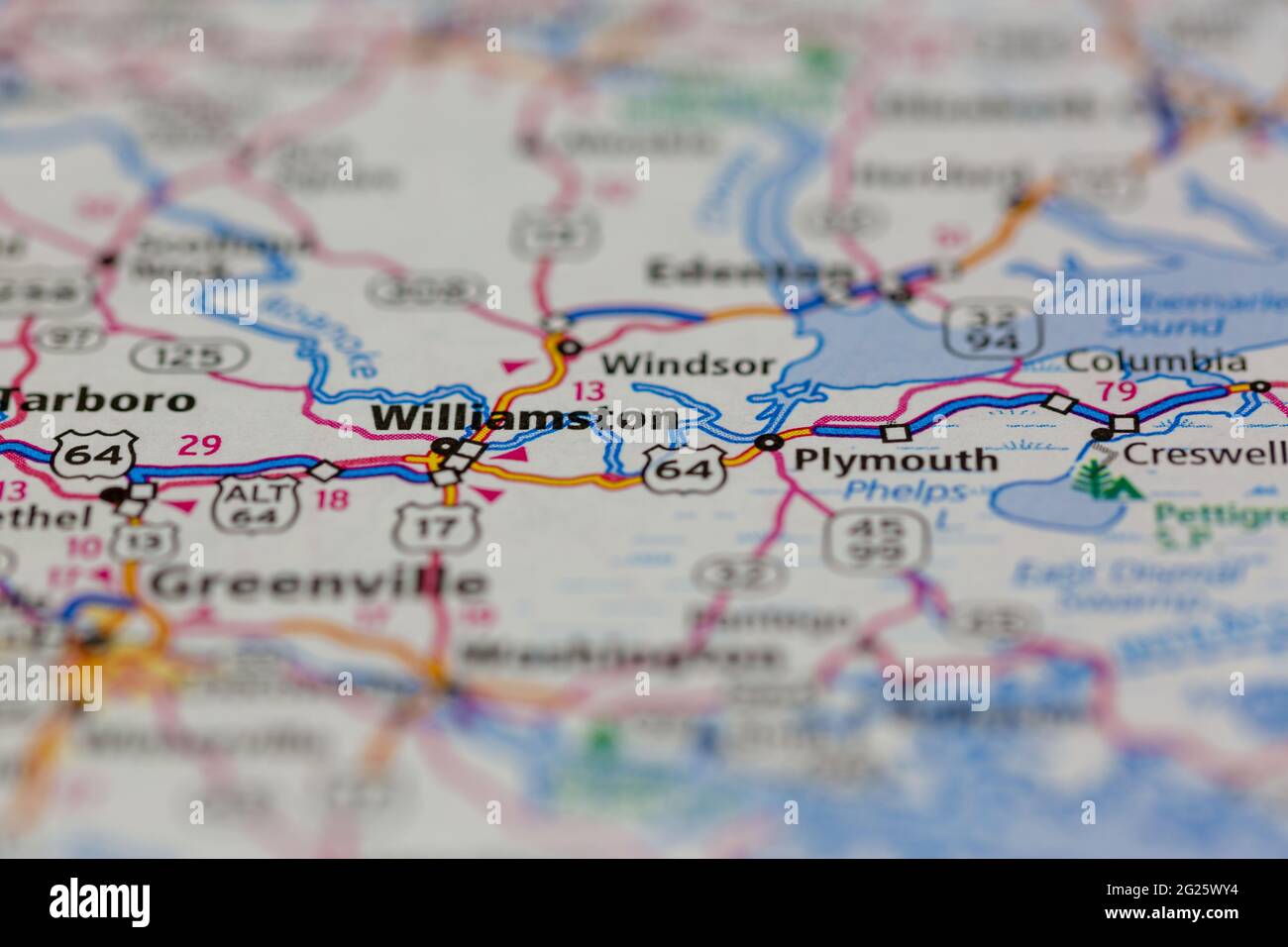 Williamston South Carolina USA Shown on a Road map or Geography map