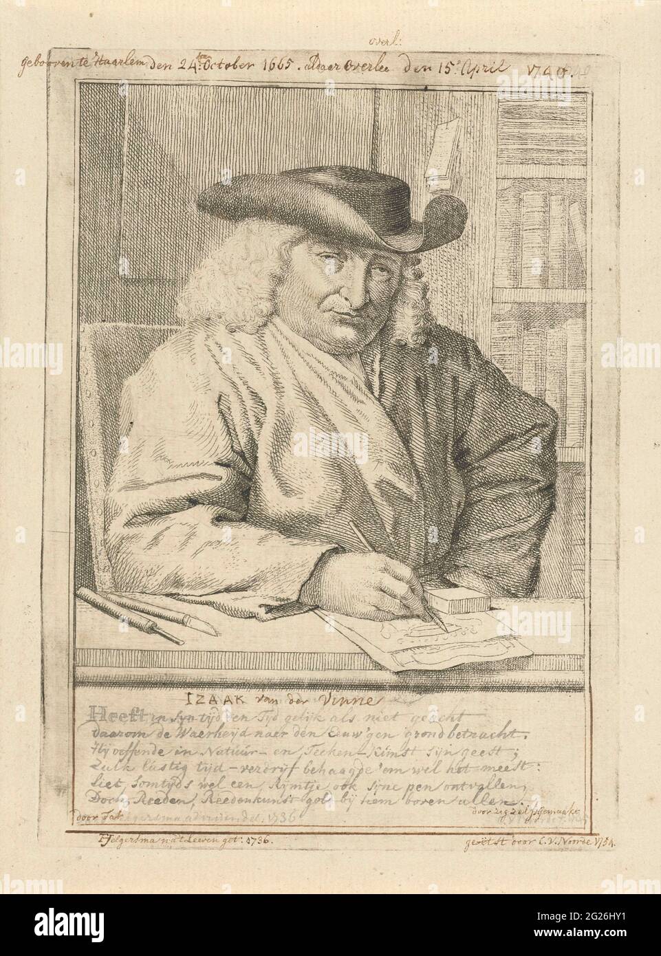 Portrait of Isaac Vincentsz. Van der Vinne. Portrait of artist and
