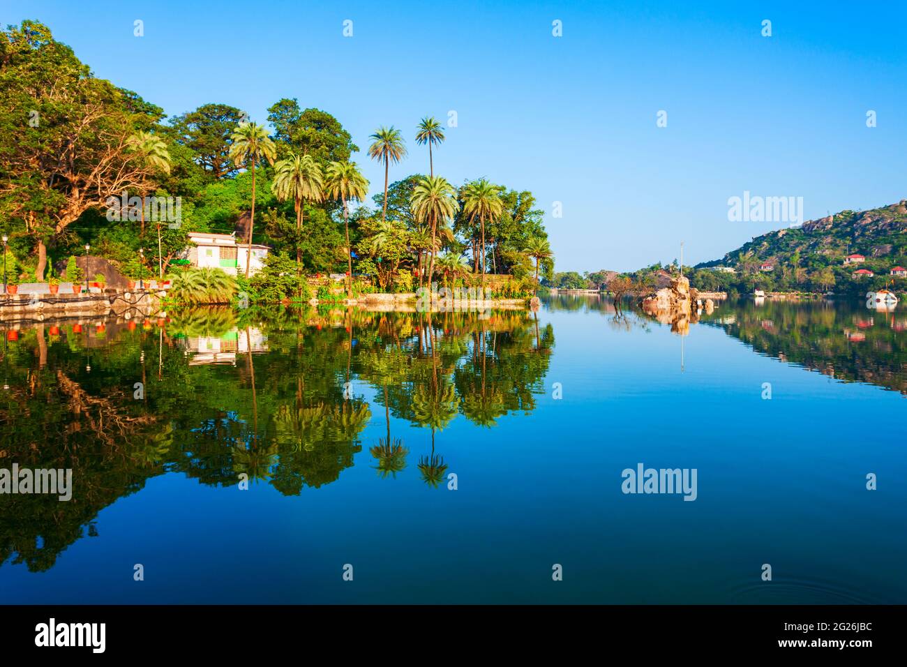 Mount Abu and Nakki lake panoramic view. Mount Abu is a hill station in