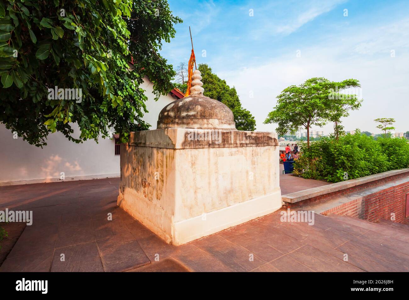 Stupa at the Sabarmati Gandhi Ashram or Harijan Ashram or Satyagraha Ashram in Ahmedabad city in Gujarat state of India Stock Photo