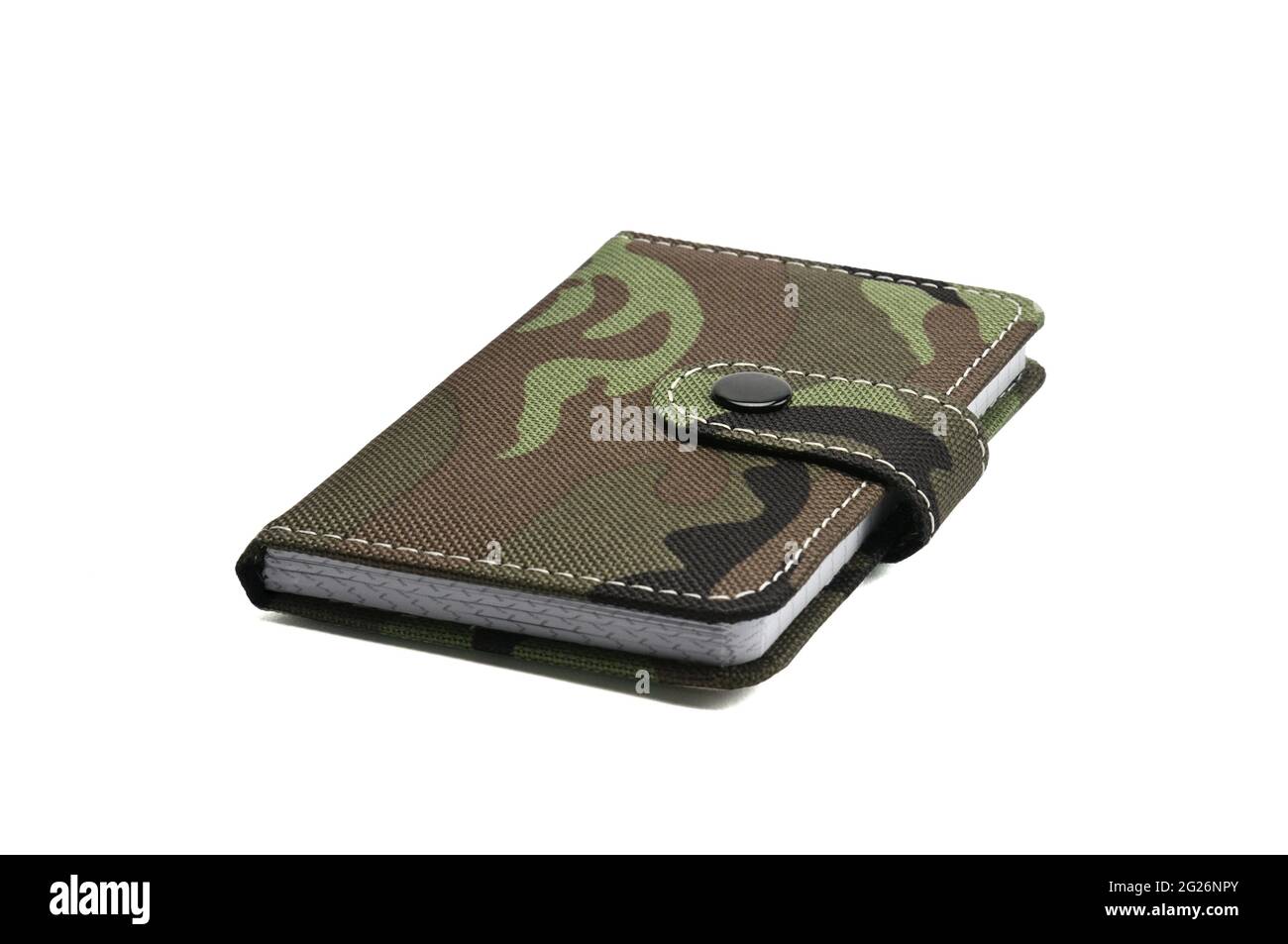 Notepad in military design for everyday notes and notes on a white ...