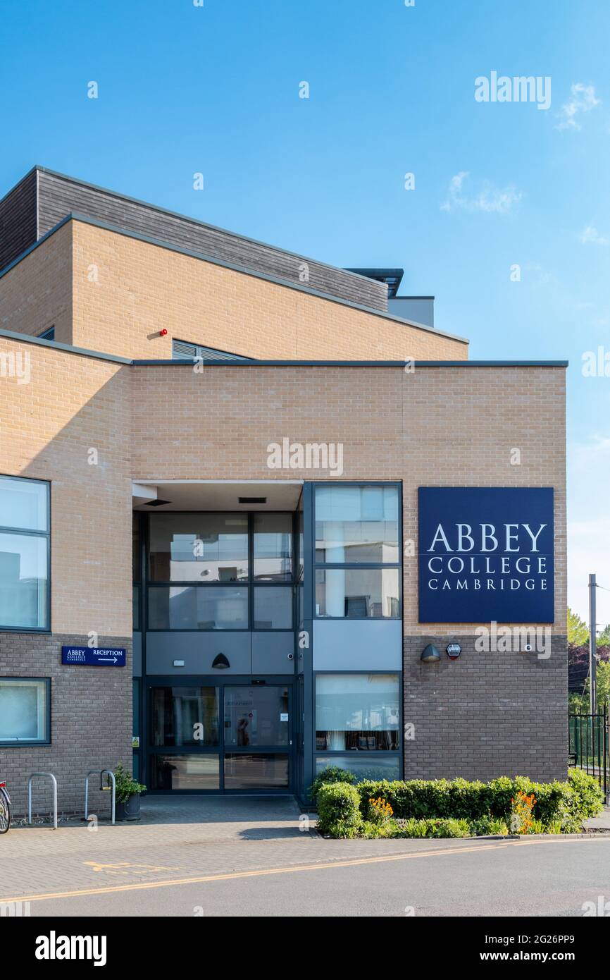 The entrance to Abbey College, Cambridge, UK.  Abbey College is an independent boarding school  which appeals to a lot of overseas students. Stock Photo