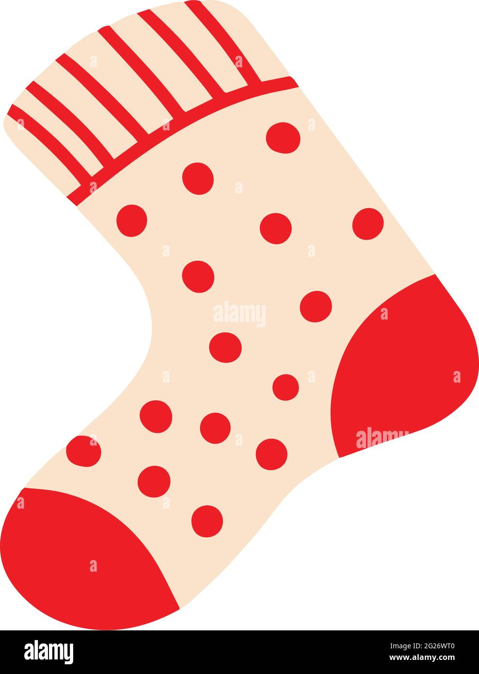 A sock with a pattern of polka dots. Vector illustration Stock Vector ...