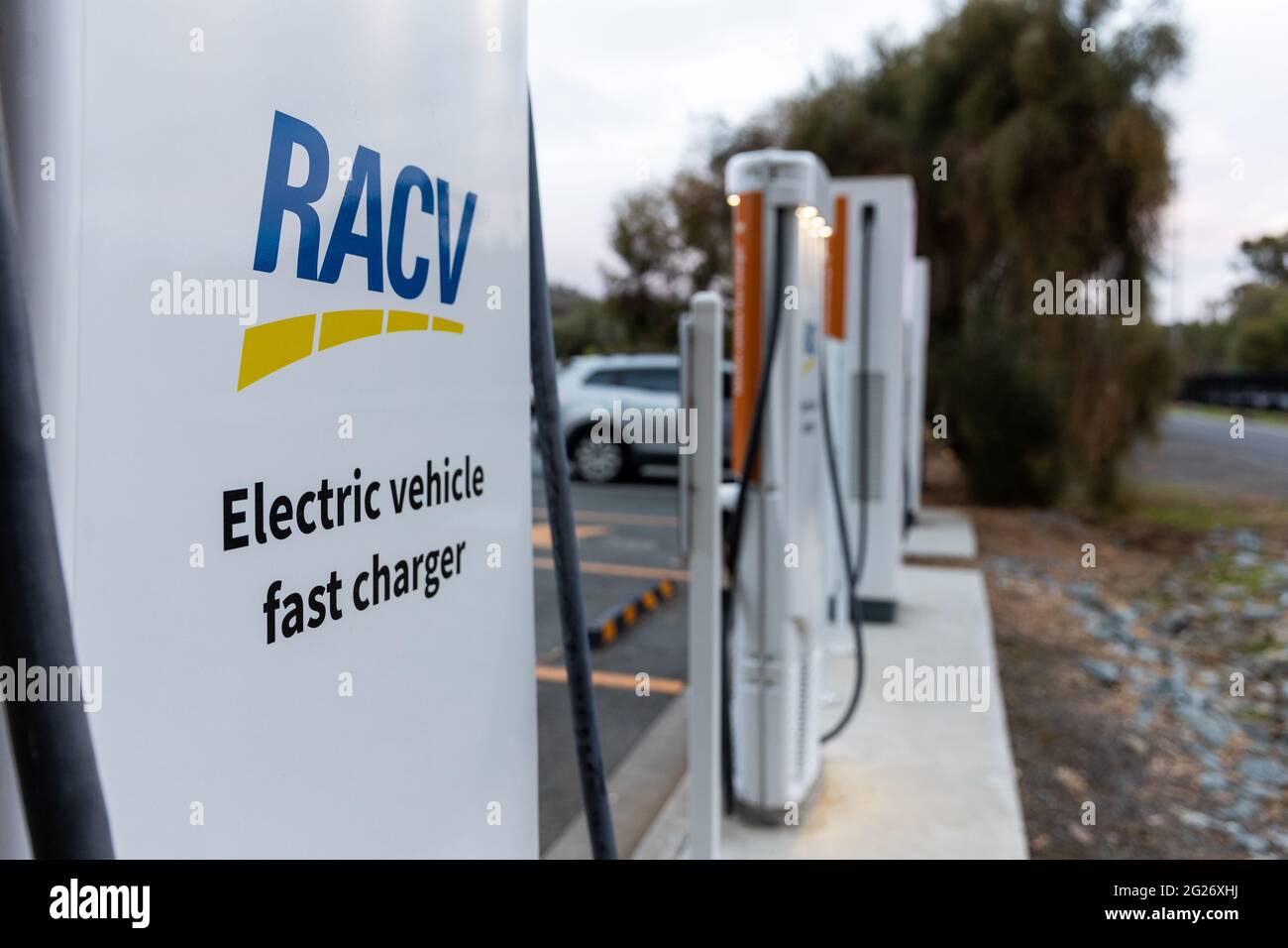 Charging stations for electric vehicles near Euroa, Victoria, Australia