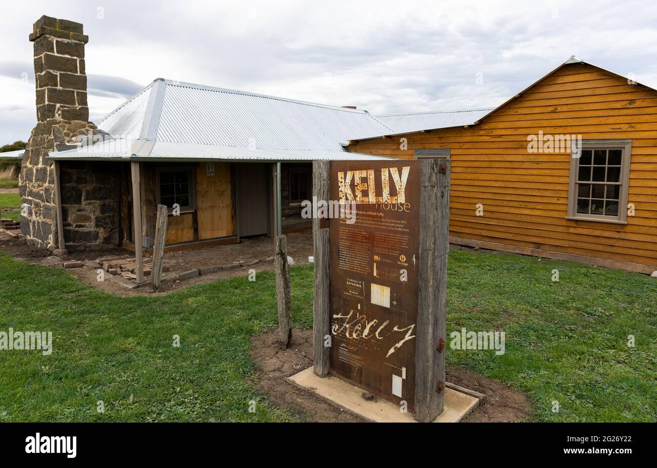 The childhood home of bushranger Ned Kelly, Beveridge, Victoria, Australia. Stock Photo