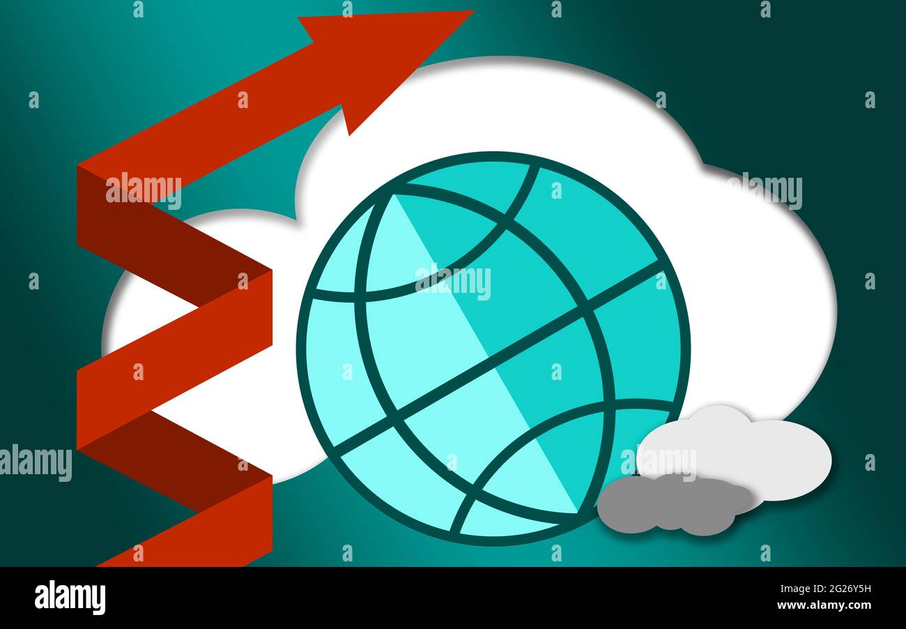 Business growth concept with red arrow, 3D rendering Stock Photo - Alamy