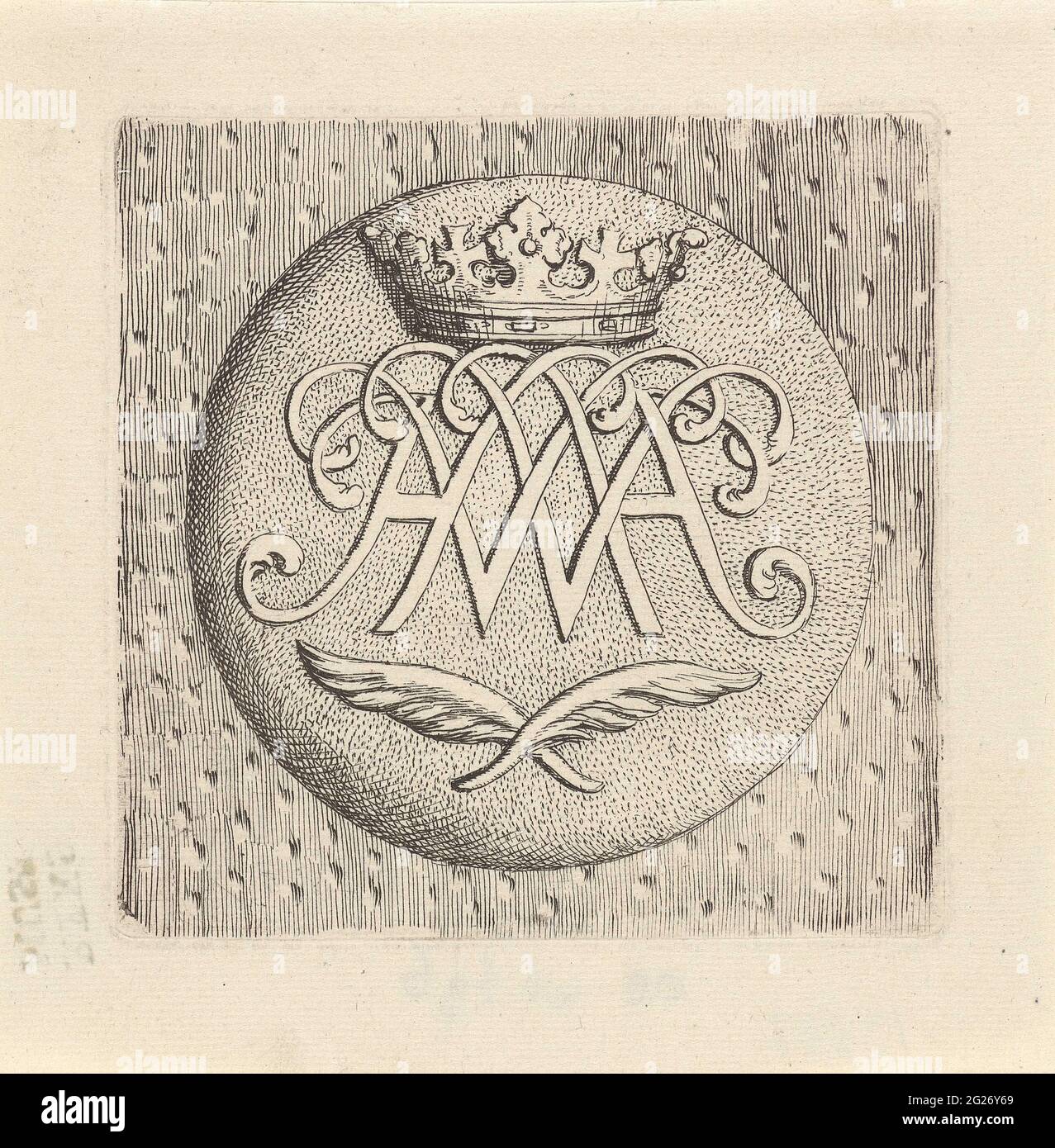 Monogram of Willem III. Monogram in a Circle of Willem III, Prince of ...