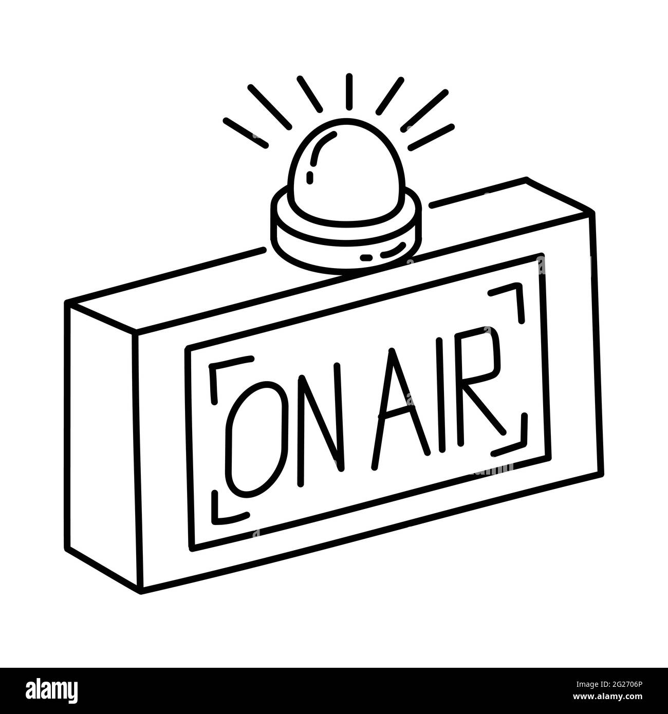 On Air is Part of Broadcasting Activities Hand Drawn Vector Icon Set. Stock Vector