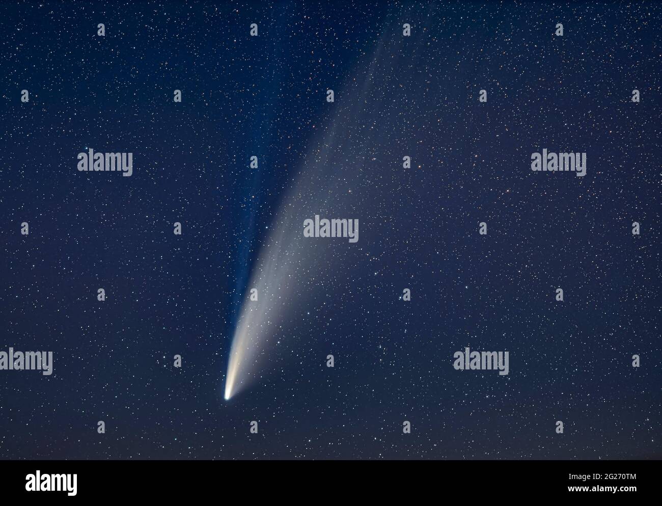 Comet NEOWISE close-up. Stock Photo