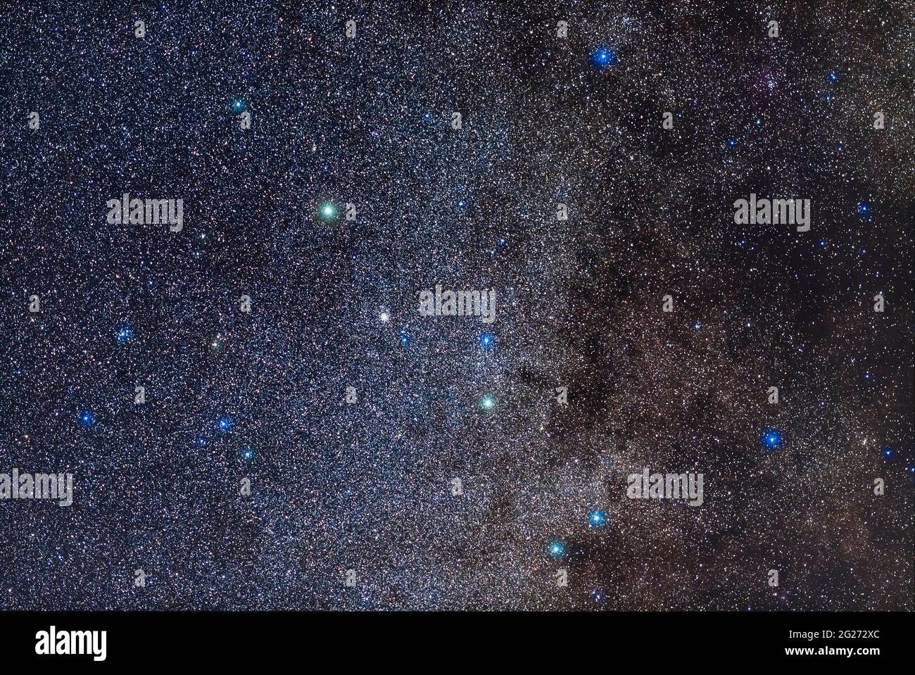The small constellation of Sagitta the arrow in the Milky Way. Stock Photo