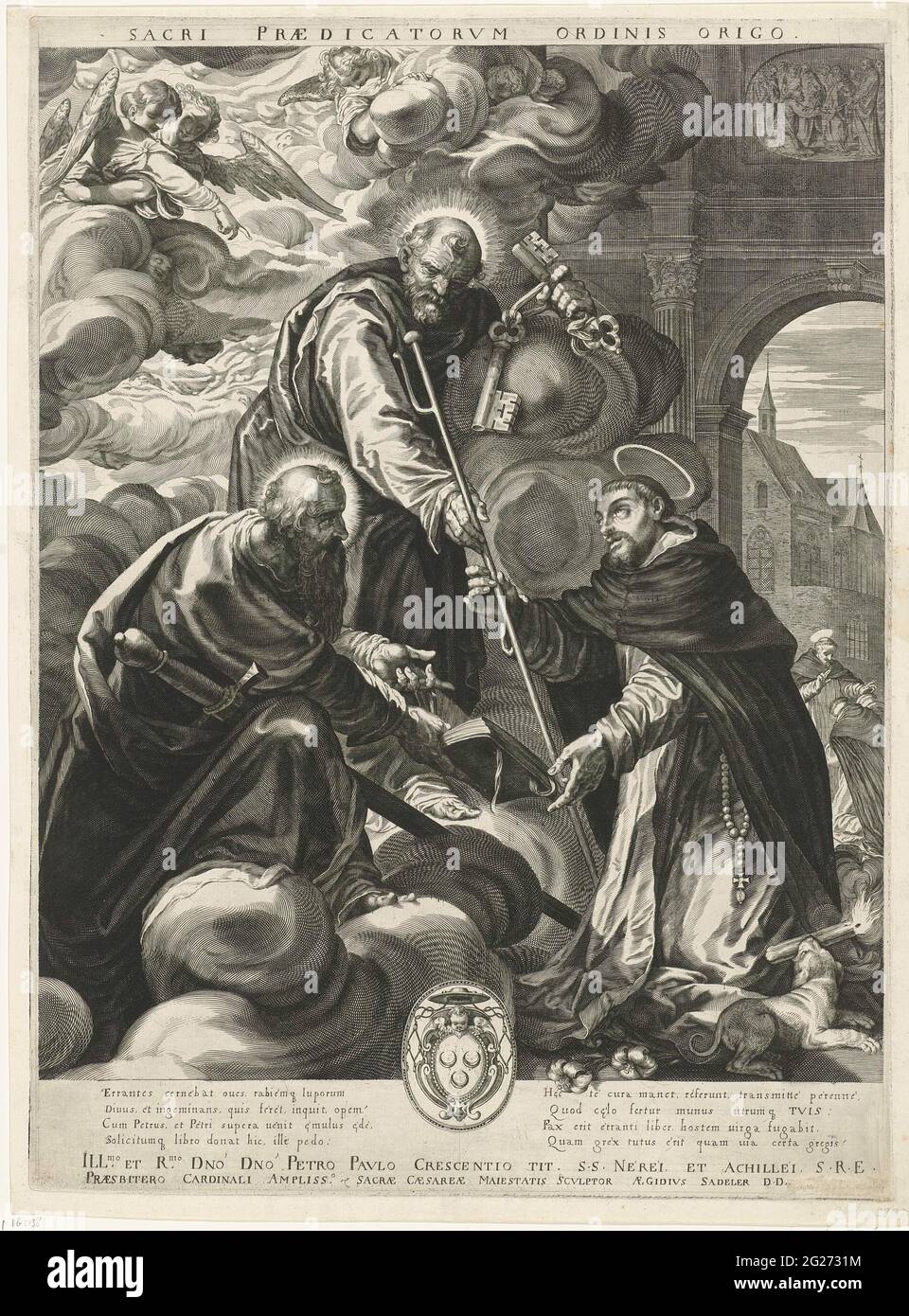 Dominicus receives from Petrus and Paul to preach; Sacri praedicatorvm ...
