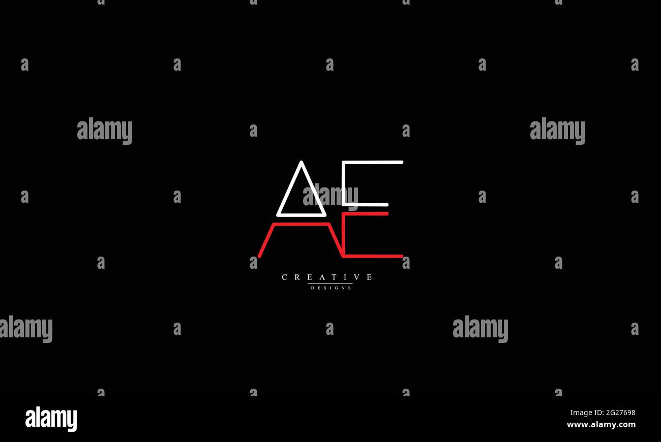 Alphabet letters Initials Monogram logo AE EA A E Stock Vector