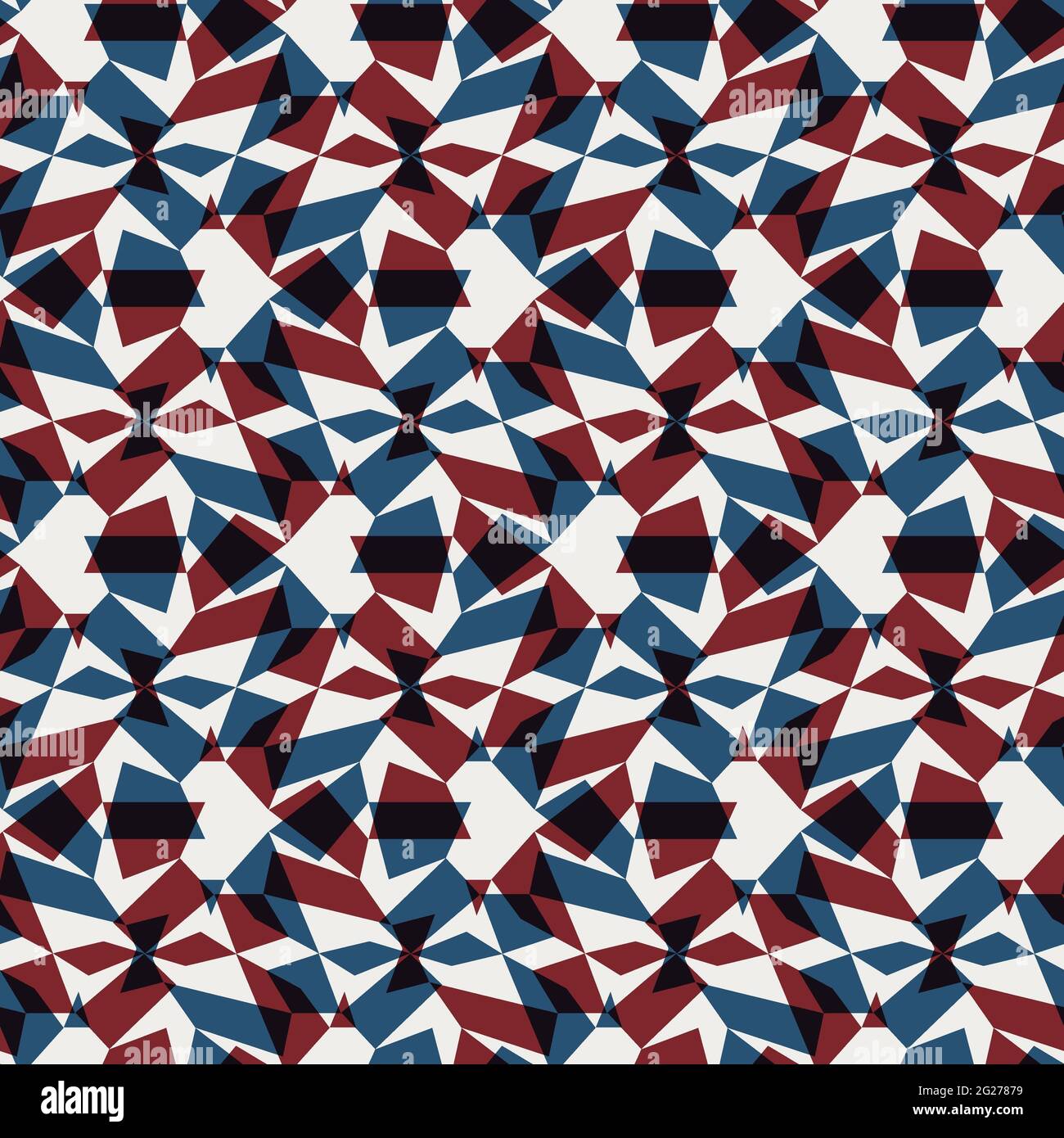 Seamless geo pattern in red blue black white Stock Photo - Alamy