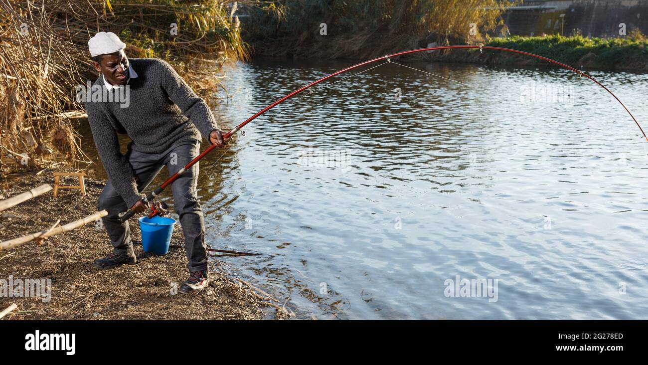 Emotional portrait of African fisherman Stock Photo