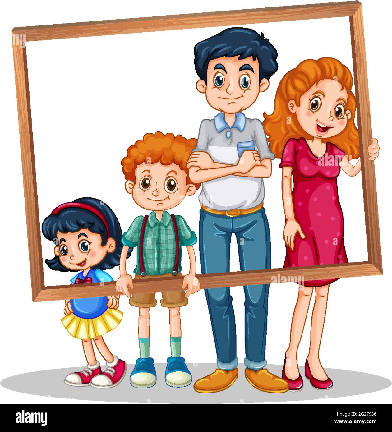 Isolated family picture with photo frame illustration Stock Vector ...