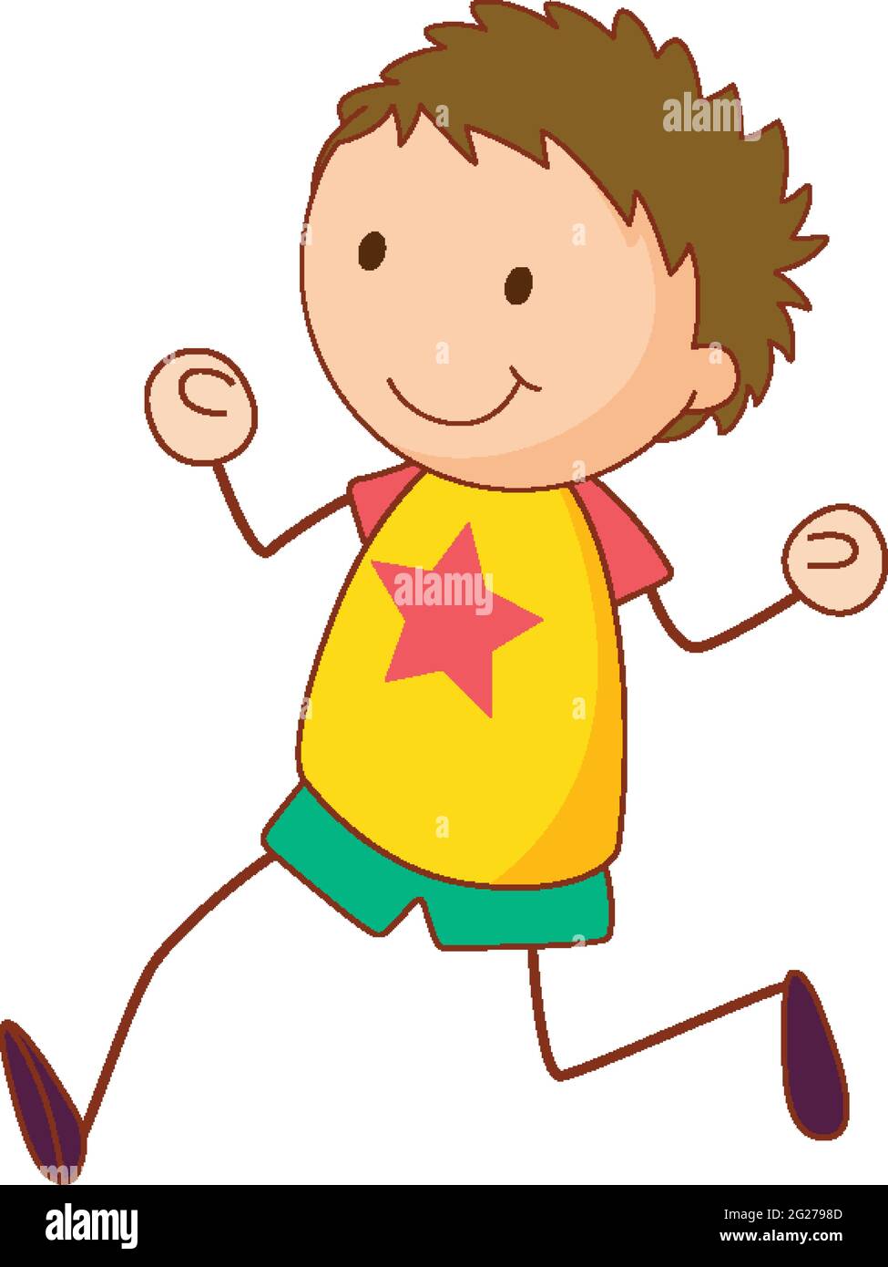 Cute boy cartoon character in hand drawn doodle style isolated illustration  Stock Vector Image & Art - Alamy