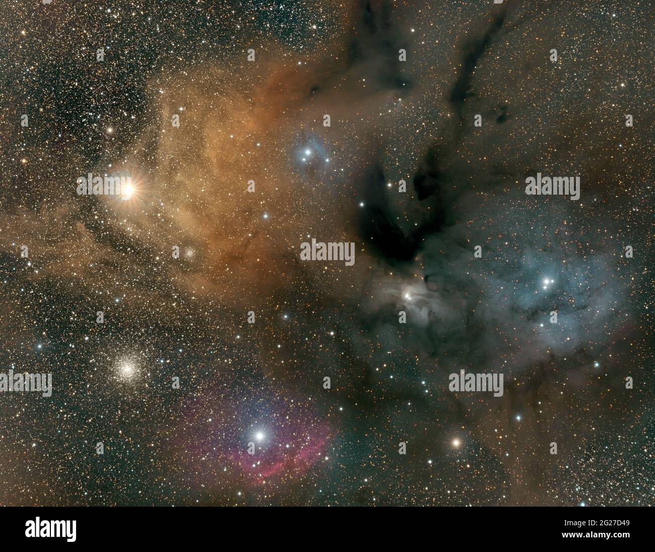 Rho Ophiuchi & Antares cloud complex. Stock Photo