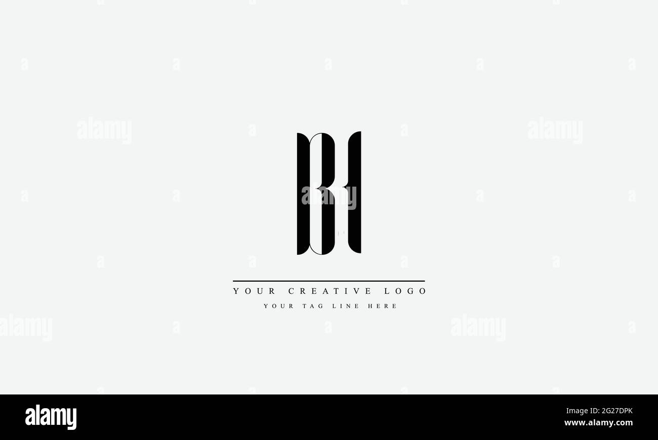 BH HB abstract vector logo monogram template Stock Vector