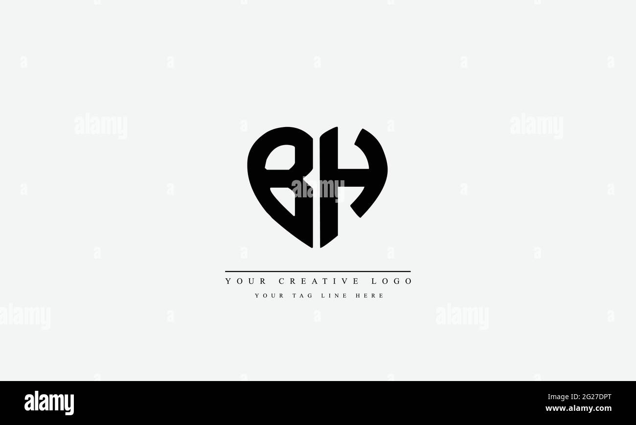 BH HB abstract vector logo monogram template Stock Vector