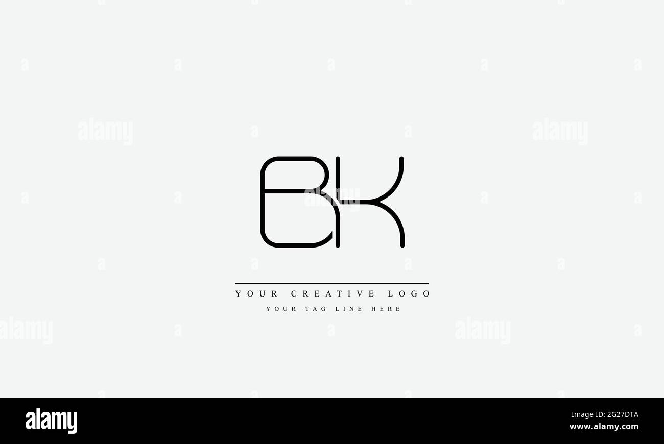 BK KB abstract vector logo monogram template Stock Vector