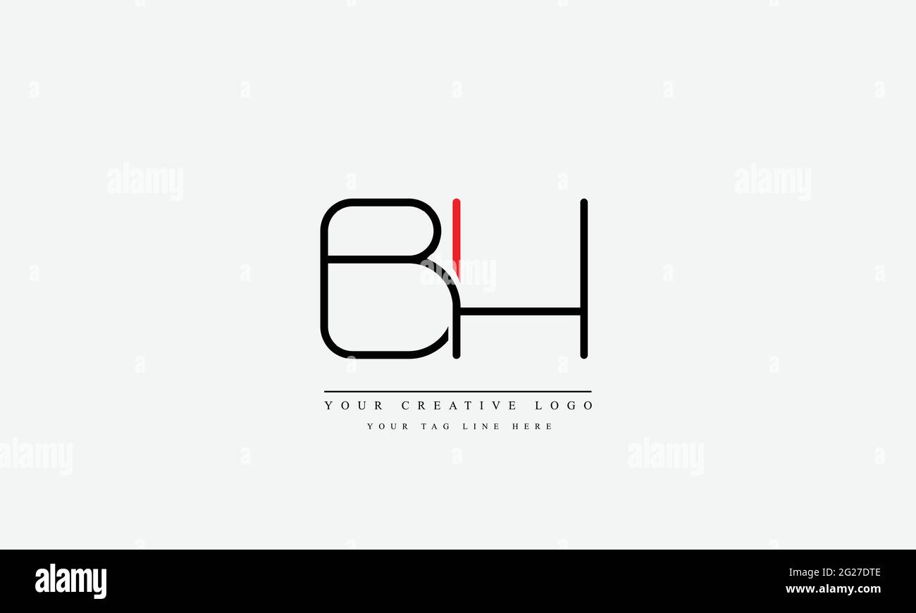 BH HB abstract vector logo monogram template Stock Vector