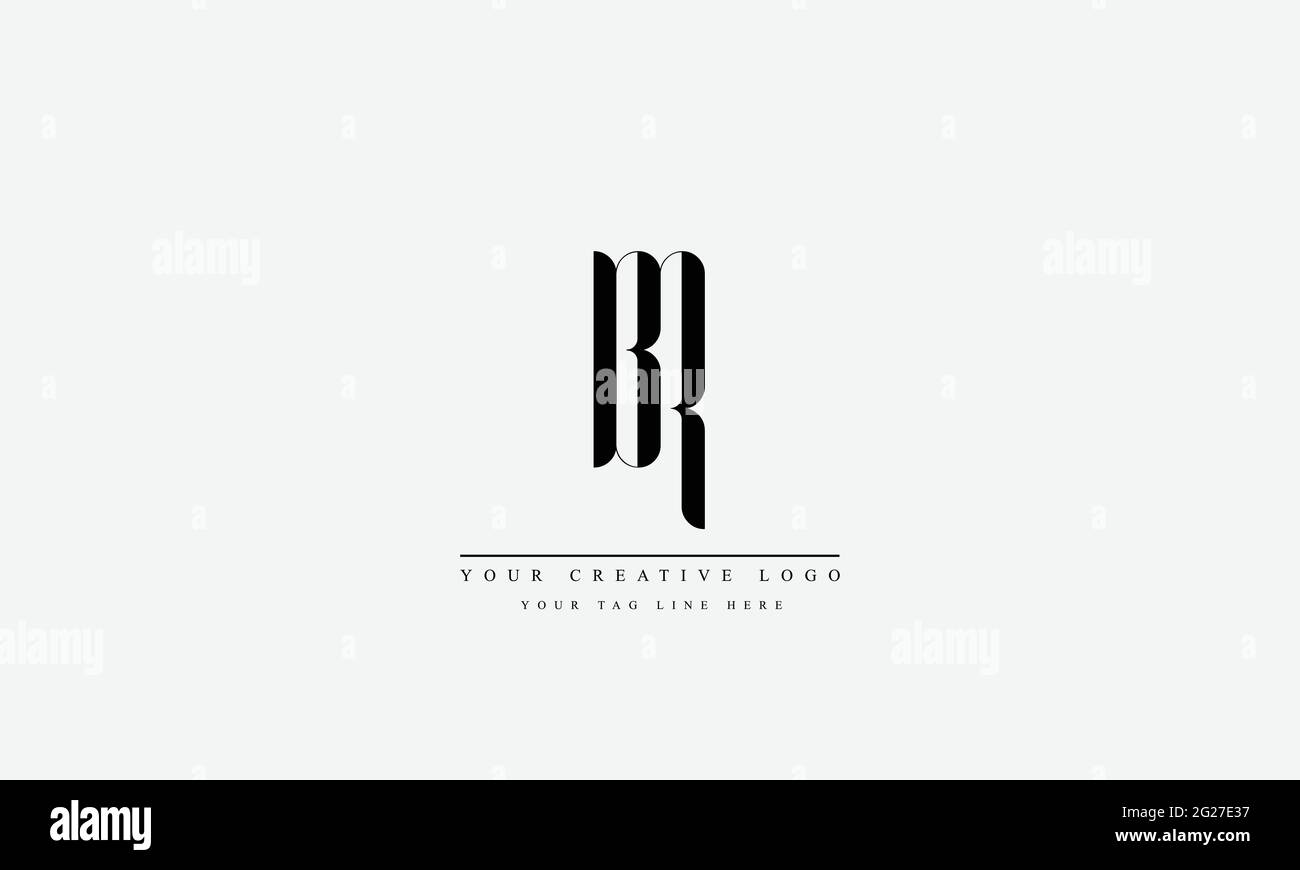 BR RB abstract vector logo monogram template Stock Vector