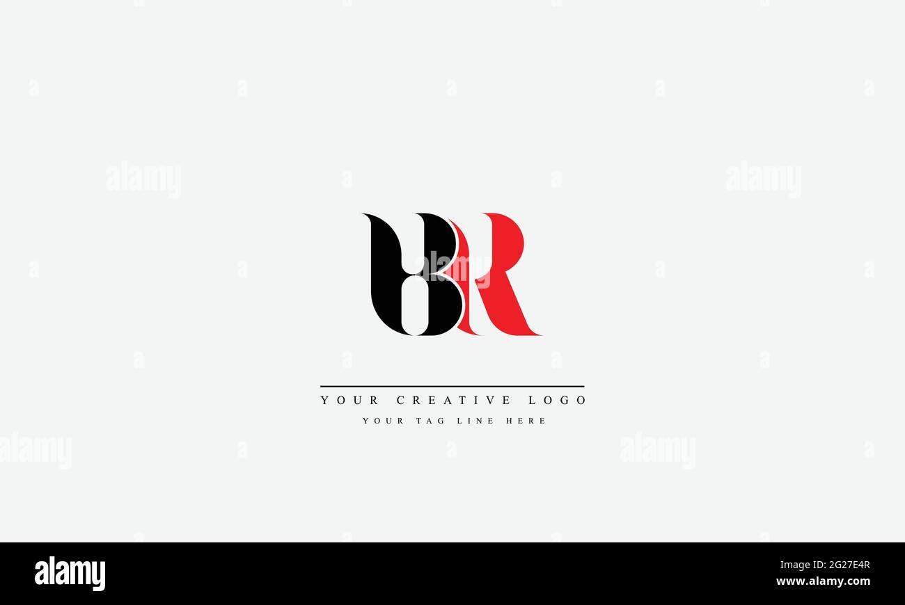 BR RB abstract vector logo monogram template Stock Vector