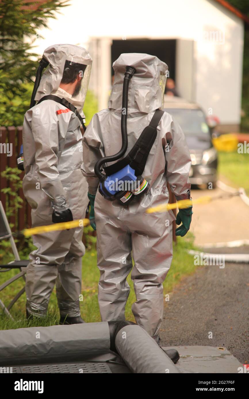 Elend, Germany. 08th June, 2021. Firefighters are on duty after a