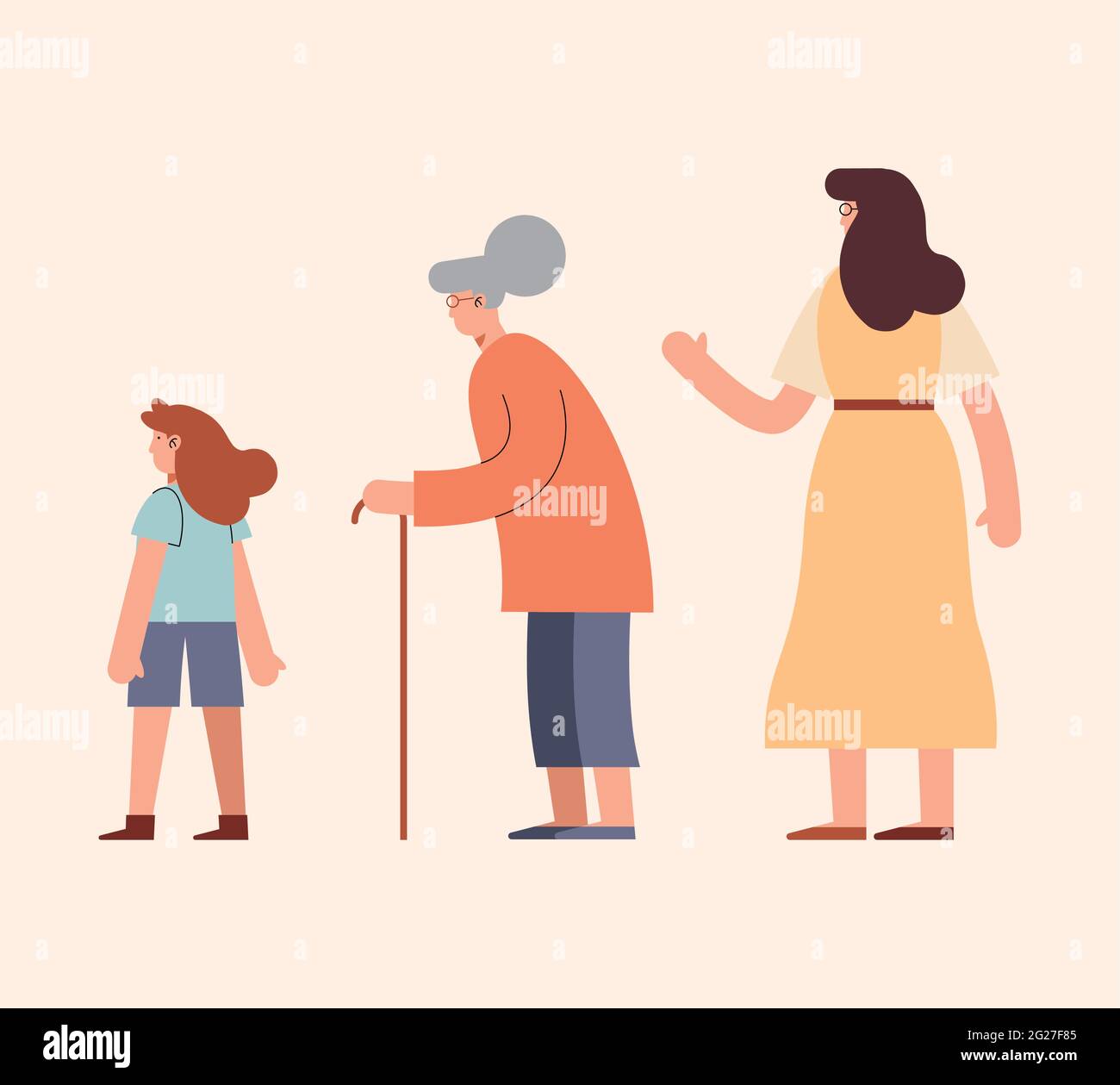 group of females generations characters Stock Vector Image & Art - Alamy