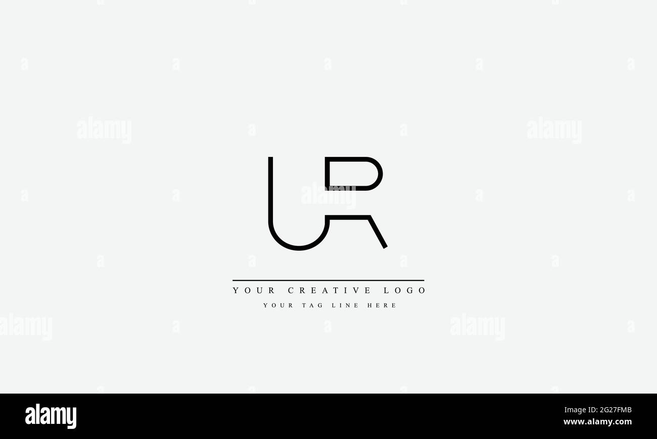 UR RU U R abstract vector logo monogram template Stock Vector