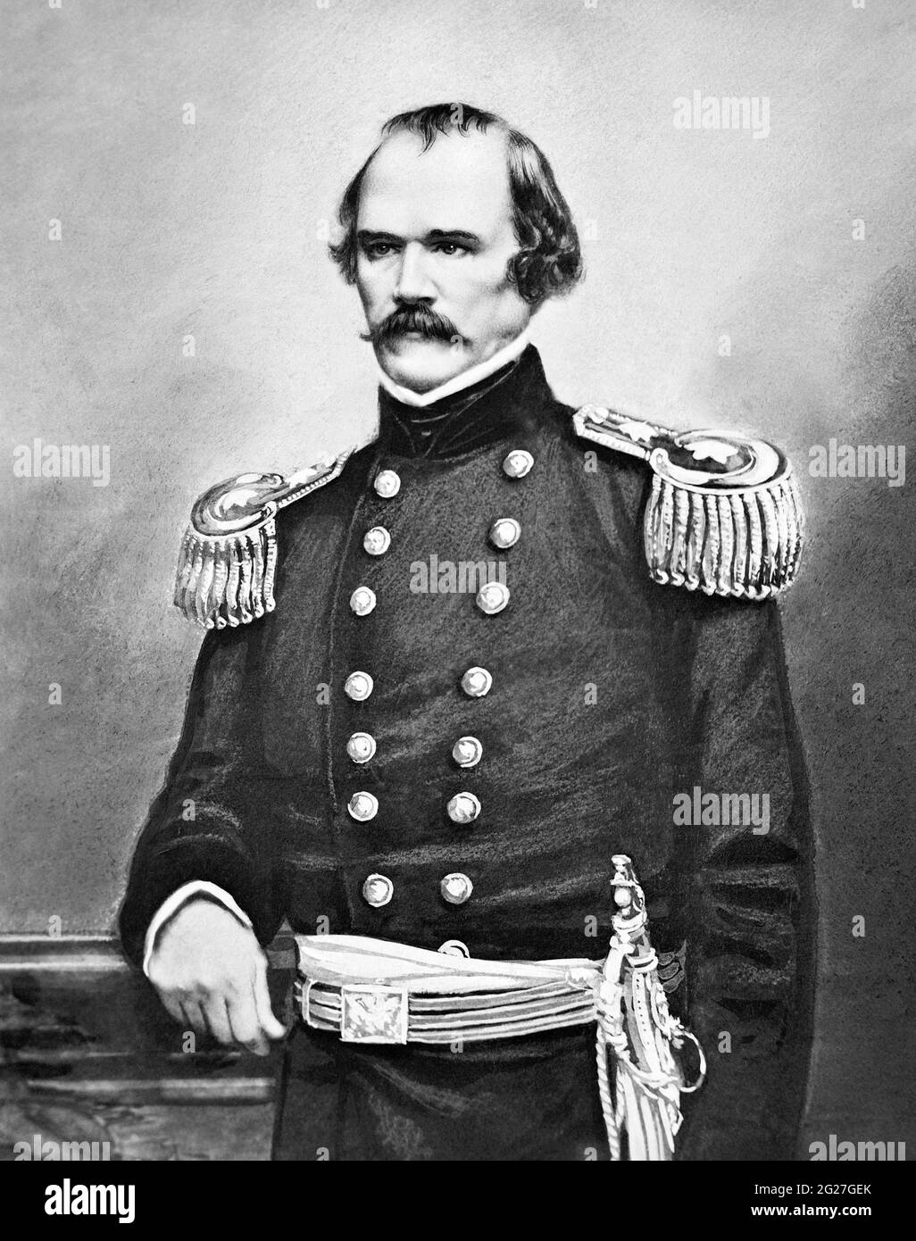 Portrait of General Albert Sidney Johnston dressed in his United States Army uniform. Stock Photo
