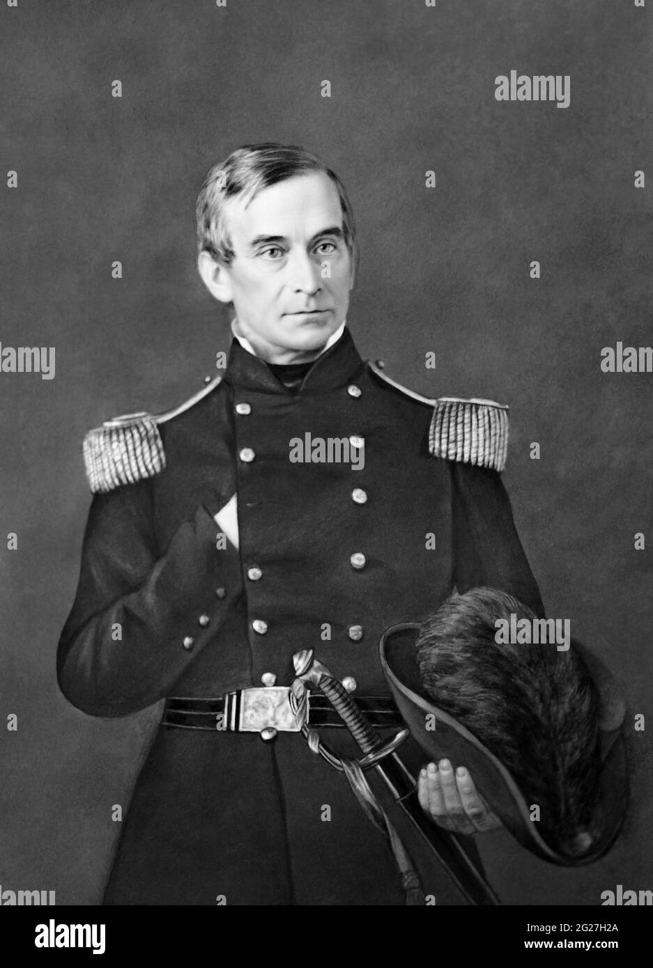 Portrait of Major Robert Anderson, who served as an officer during the American Civil War. Stock Photo