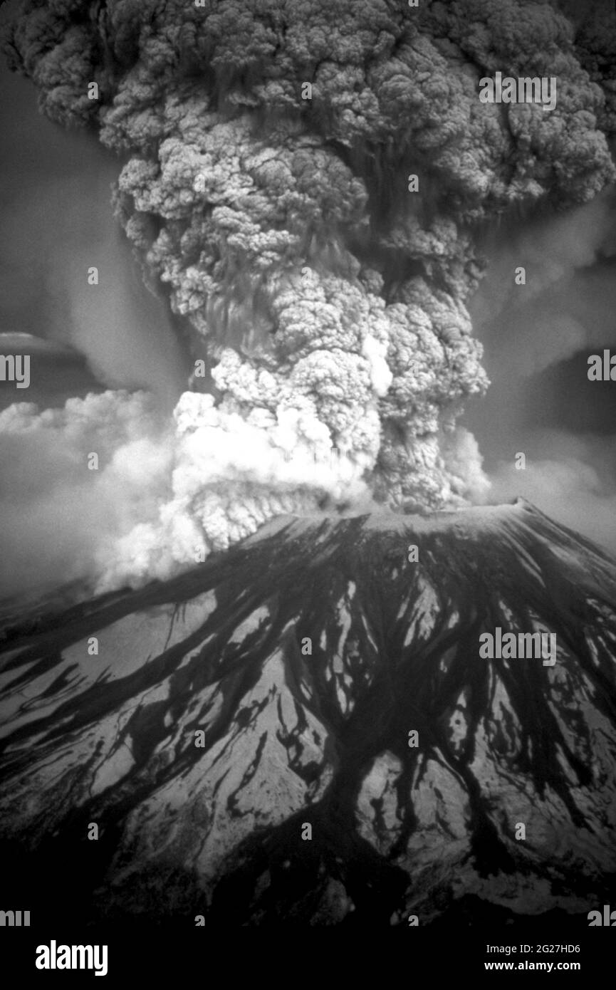 May 18, 1980 - The eruption of Mount St. Helens. Stock Photo