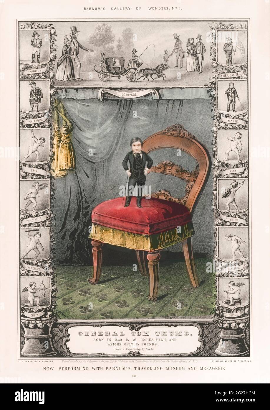 General Tom Thumb, a dwarf who performed for P.T. Barnumâ€™s circus. Stock Photo