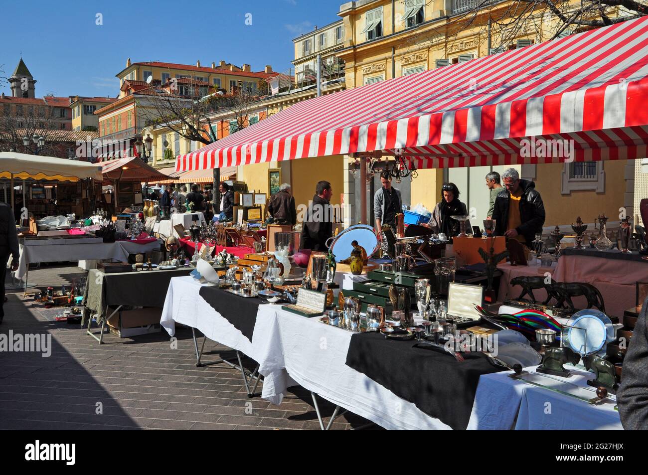 Cours Saleya famous antique market in Nice Stock Photo - Alamy