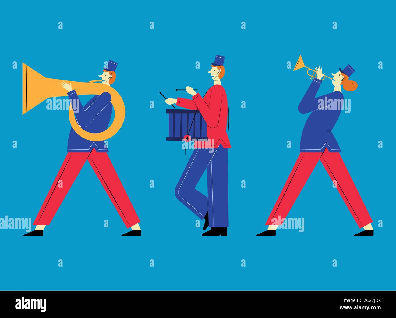 three marching band french characters Stock Vector Image & Art Alamy