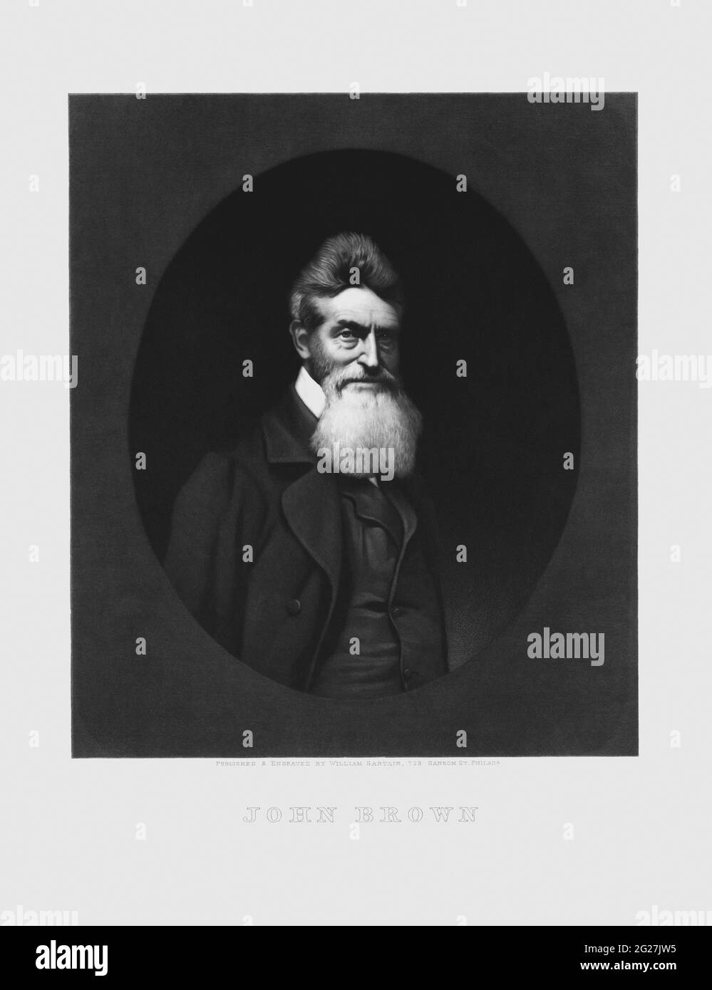 19th century political history print of John Brown, an American abolitionist. Stock Photo
