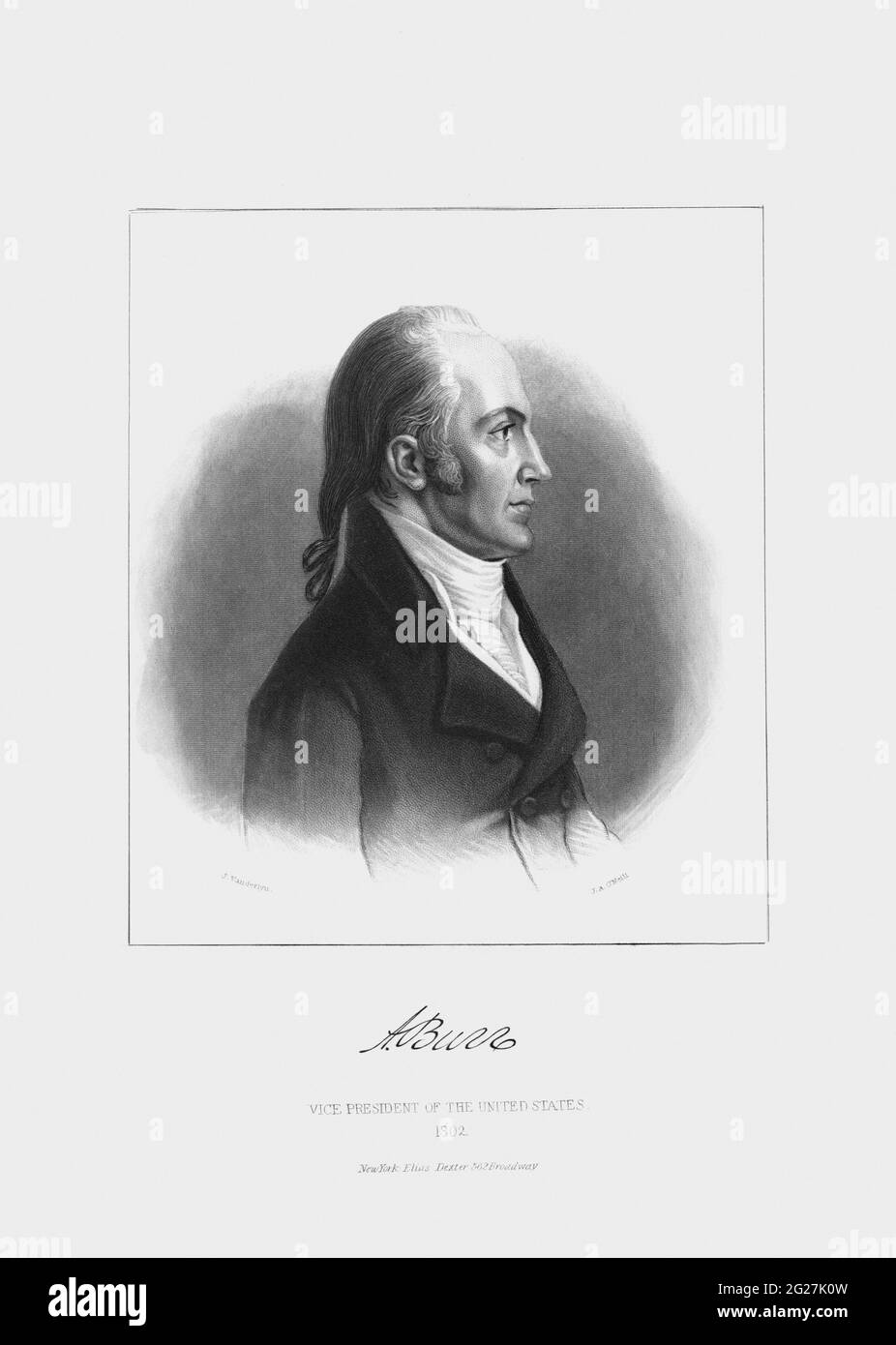 19th century political history print of Aaron Burr. Stock Photo