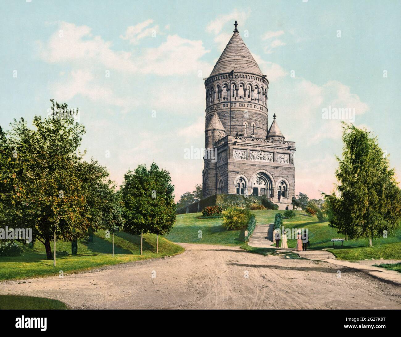 Photochrom print of the Garfield Memorial in Cleveland, Ohio, circa 1900. Stock Photo