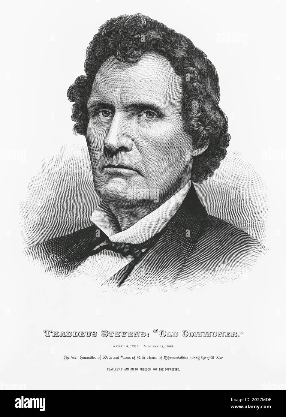 Thaddeus Stevens, a Radical Republican leader in the U.S. House of Representatives during the 1860's. Stock Photo
