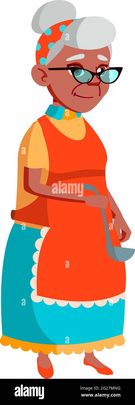 old lady cooking on kitchen cartoon vector Stock Vector Image & Art - Alamy