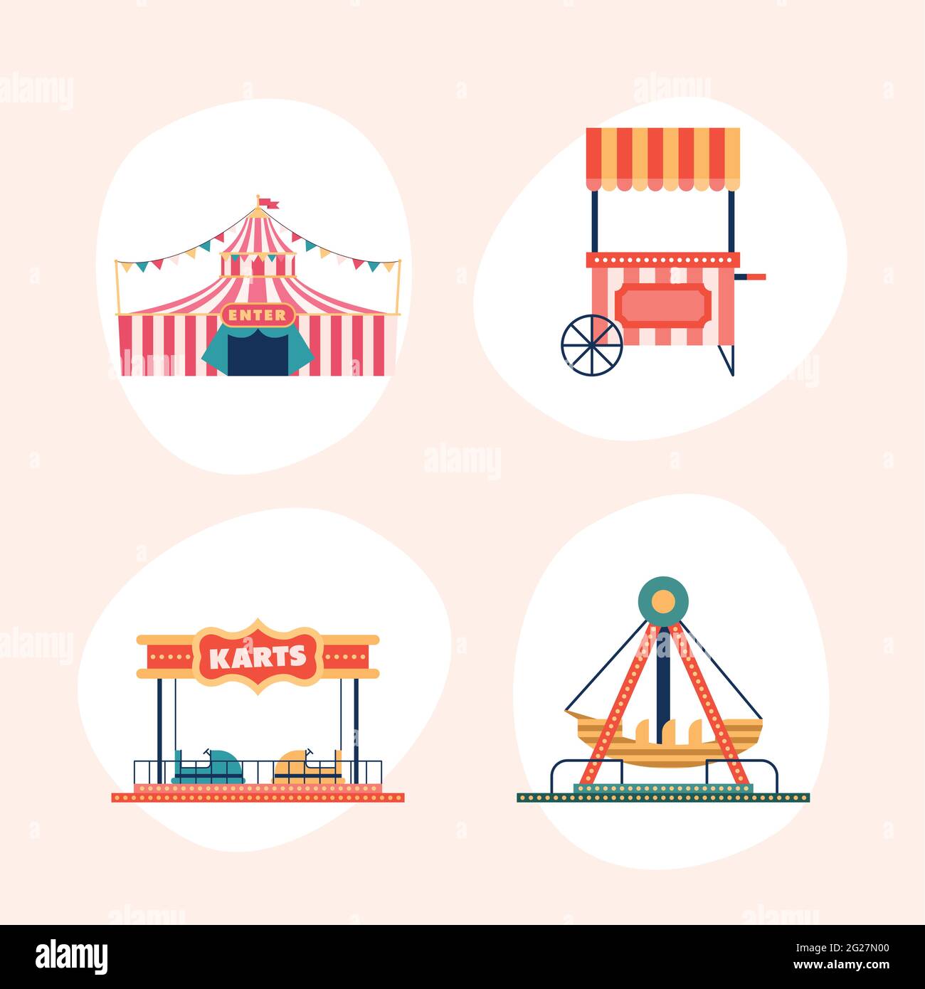 amusement park set four icons Stock Vector Image & Art - Alamy