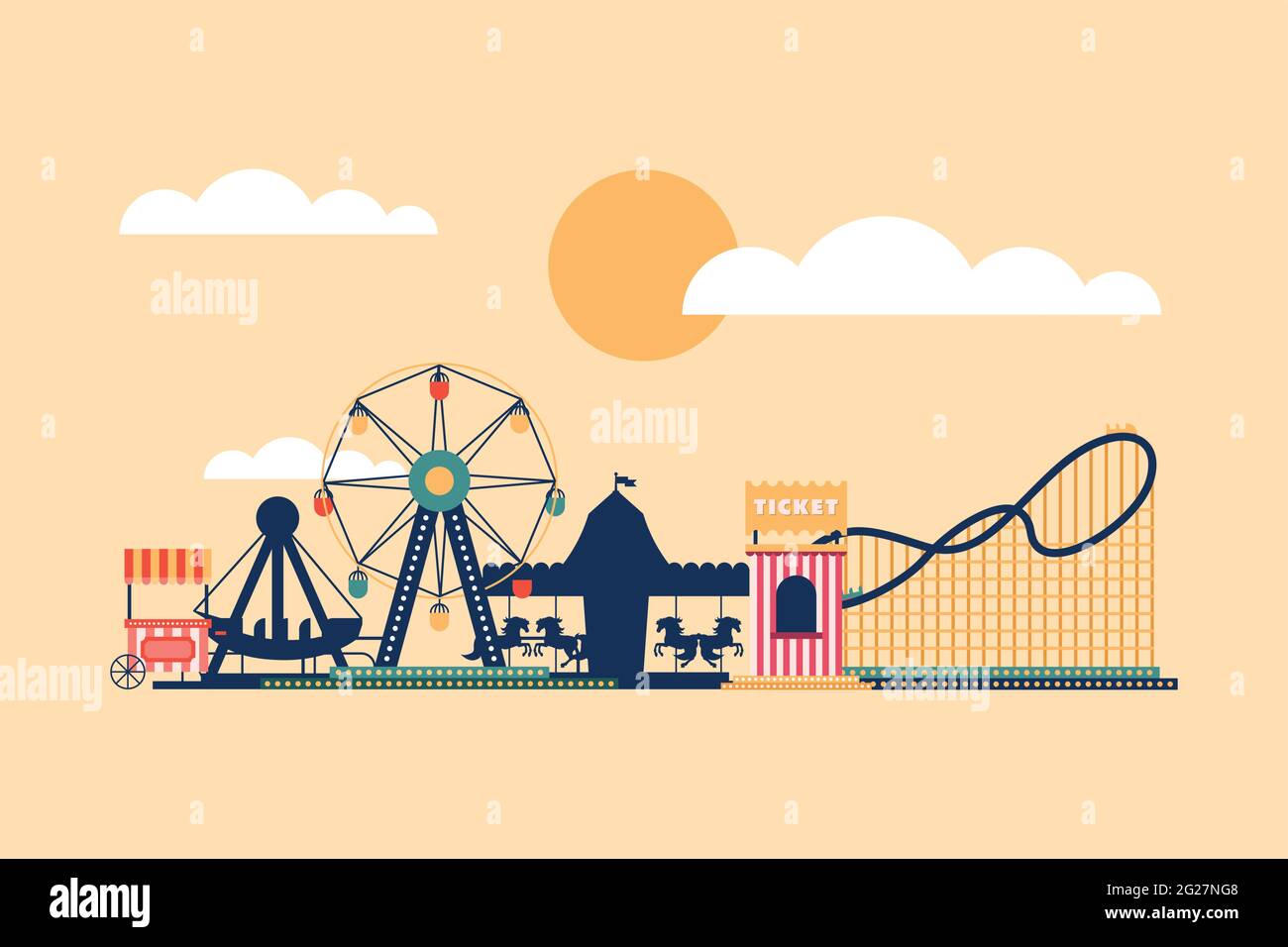 Fairground scene Stock Vector Images - Alamy