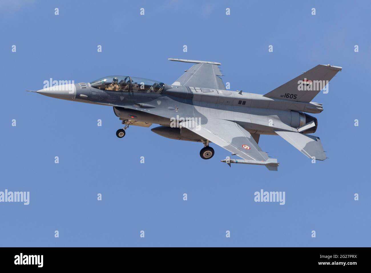 An Iraqi Air Force F-16D Fighting Falcon. Stock Photo