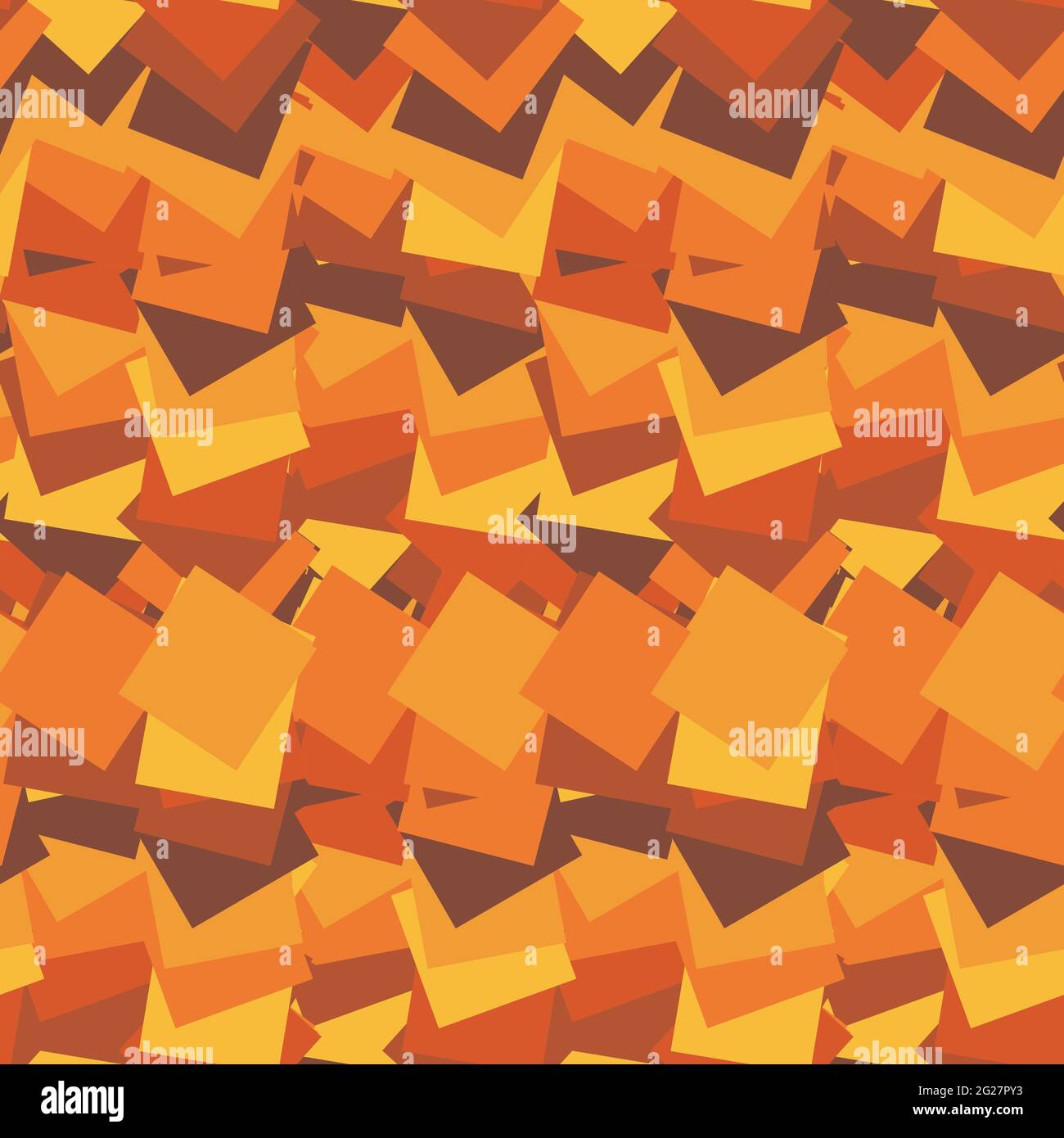 Vector  orange  geometric stripes. Abstract repeating pattern of intersecting square Stock Vector